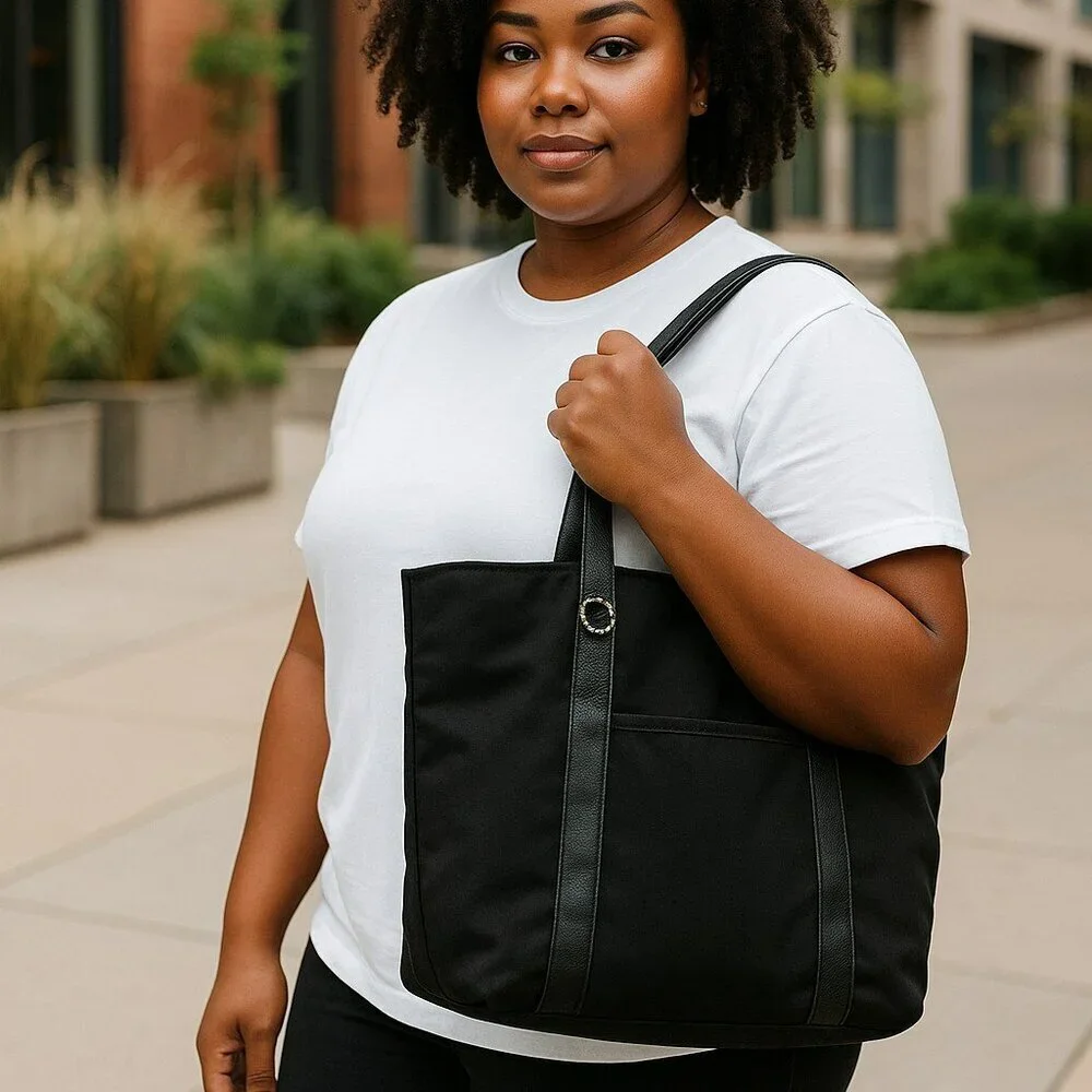 BVLGARI Black Logomania Canvas and Leather Trim Tote
